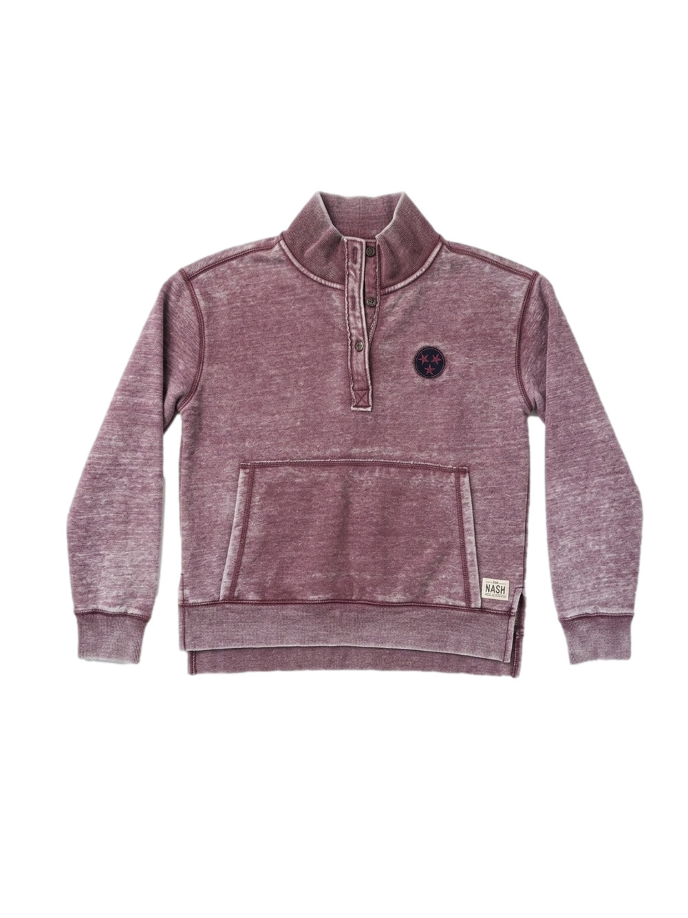 NASH Tennessee Tri-Star Quarter Snap Fleece Pullover Maroon Size Small